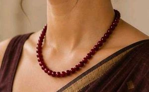 Original Red coral  pearl beaded Necklace