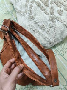Brown Faux Leather Crossbody Bag