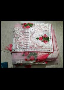 Elegant Pink Net Saree