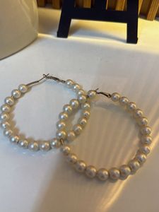 Elegant Pearl Hoop Earrings