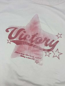Cute "Victory" Star Graphic T-Shirt