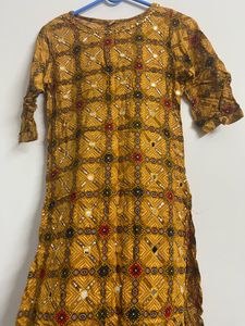 Stylish Yellow Printed Kurta with plazo