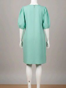 Mint Green Puff Sleeve Dress