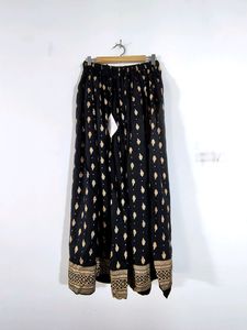Black With Gold Printed Skirt (Women's)