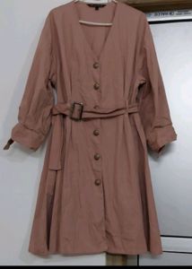 Solid Skater Dress With Belt Size:L