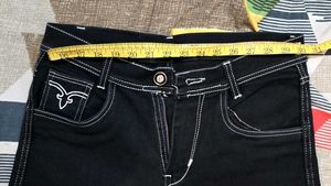 Black Denim Cargo Pants