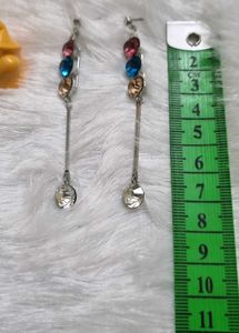 Dangle Earrings with Colorful Gems