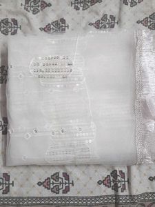 White Net Dupatta With Embroidery