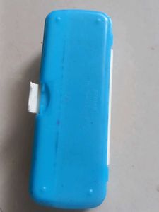 Blue Pencil Box with BMX Design