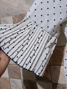 A White Shirt Top With Black Dots
