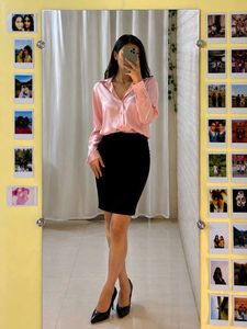 Dusty Pink Satin Shirt