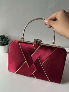 Elegant Red Beaded Clutch Purse