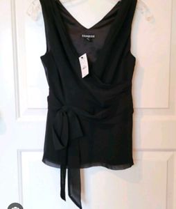 Elegant Black  h&mExpress Wrap Top