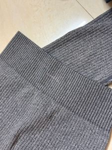 Savana Grey Ribbed Flared Pants