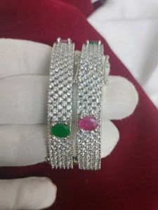 AD Openable Bangles With Stone