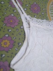 White Camisole Top with Lace Trim