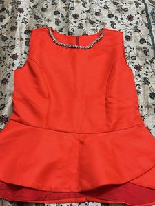 Stunning Red Peplum Embellished top