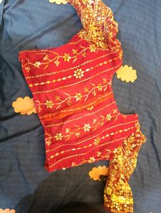 pink fish cut Embroidered readymade saree