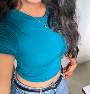 Teal Blue Crop Top
