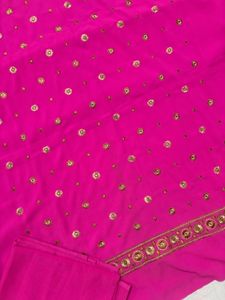 Pink Embellished Dress Material