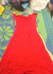Red &amp; Cream Designer Long Kurti for Women | Elegan