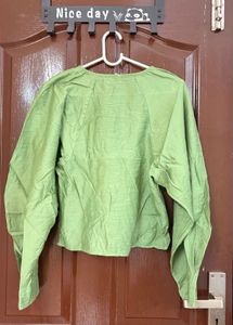 Chic Green Button-Up Top