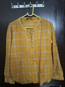 Mustard Plaid Top