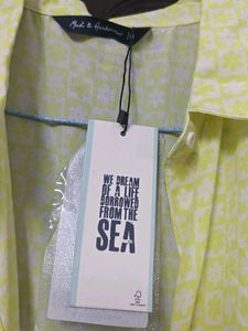 branded and New, Yellow Tiered Button-Down Dress
