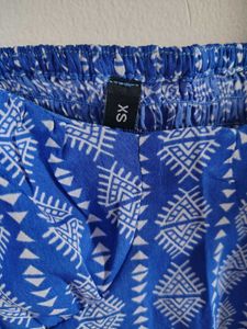 Blue Printed Crop Top and Palazzo Set(co-ord set)