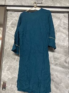 Teal Embroidered Kurta