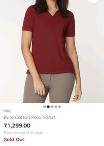 M&amp;S Pure Cotton Polo T-Shirt