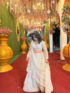 lehenga silver color