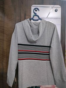 Striped Hoodie - Gray