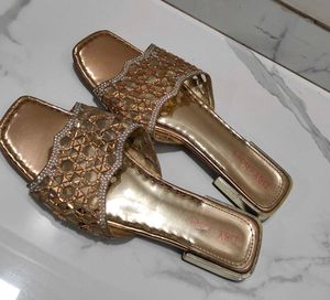 Embellished Rose Gold Slides