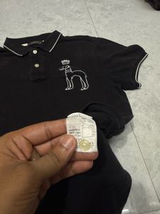 Hazzys Men's Black Graphic Polo Shirt