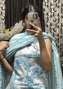 Boho Paisley Print Sleeveless Kurta set