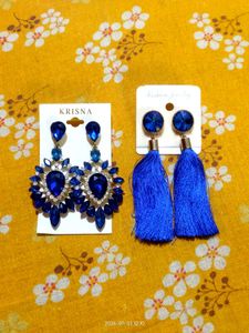 Sparkling Royal Blue Statement Earrings