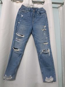 Ripped Blue Denim Jeans