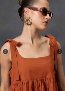 Rust Flower Maxi Dress