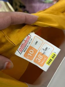Pintresty Mustard Yellow Satin Wrap Dress