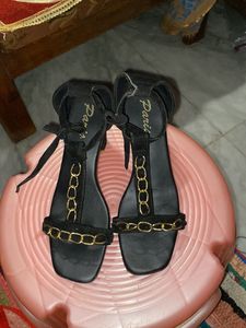 Black Chain Detail Sandals