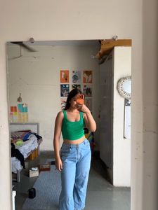Vibrant Green Crop Tank Top