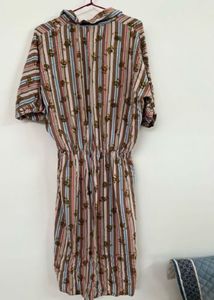 Striped Button-Up Midi Dress
