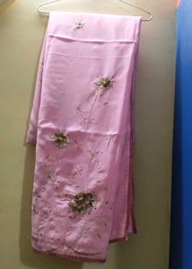 Pink Embellished Saree
