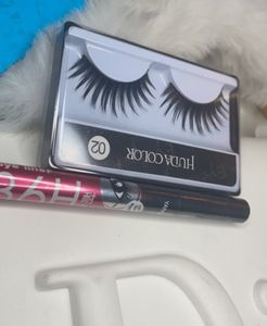HUDA BEAUTY FAKE EYELASHES + LONGLASTING EYELINER