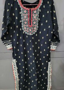 Embroidered Black Kurta set