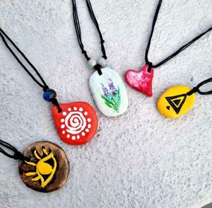 Handmade Boho Clay Pendants