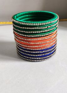 3 Colours Silk Thread Diamond Bangles Bracelets 12
