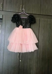 Black &amp; Pink Sequin Gown