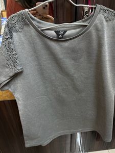 FIG GLITTERY STARRY GREY TOP